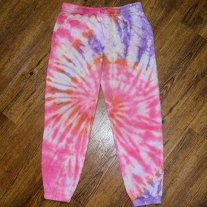 Athletic Works Pink & Purple Tie-Dye Sweatpants Upcycled Joggers Size 18 XXL